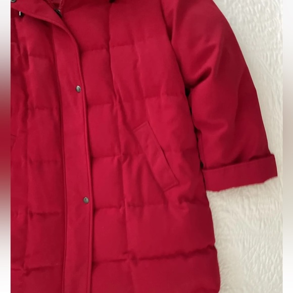 Worthington Womens Down Winter Heavy Coat Parka Faux Fur Trim Hood Red Sz 2X - Picture 3 of 16